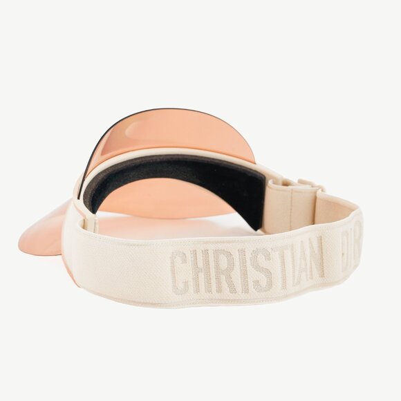Christian Dior DiorClub V1U Matte Ivory Perspex & Cotton-Blend Jacquard Visor - Picture 5 of 7